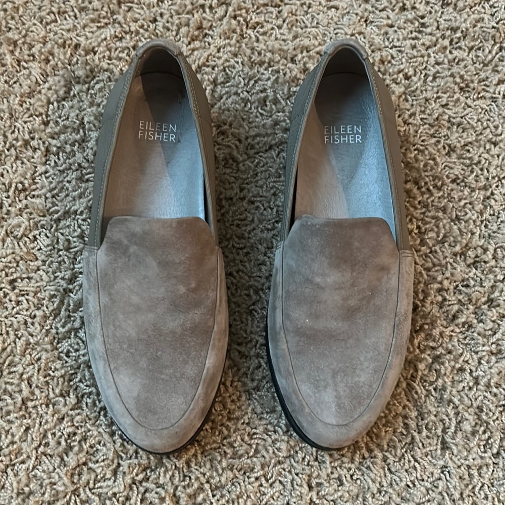 Eileen Fisher suede slip on shoes